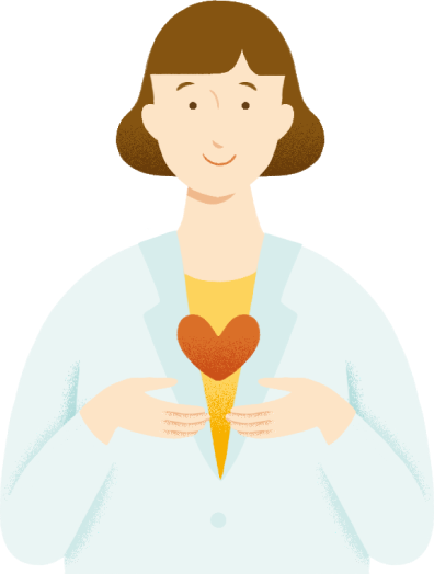 ハートを持った女性